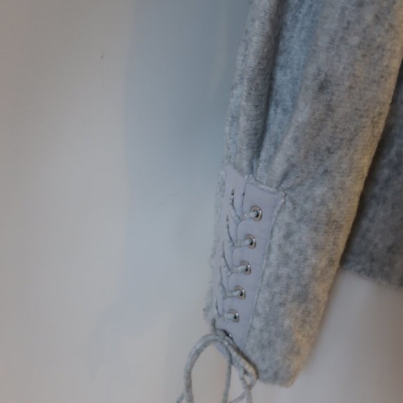 *Womens 3.1 Phillip Lim Gray Laced Sleeve Wool Blend Pullover Sweater M - Picture 5 of 10